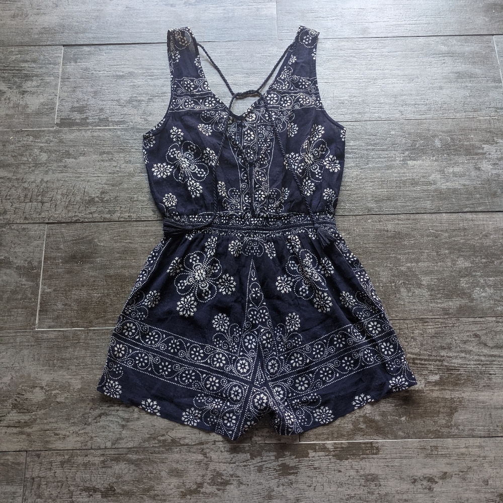MADEWELL Beachcomber Floral Printed Sleeveless Romper